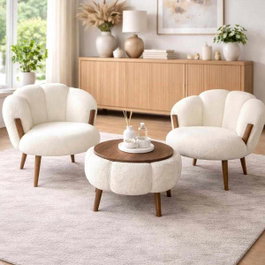 Atelier Del Sofa Star - White Conjunto de Sillón y Mesa de Café